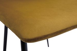 Chaises design en tissu velours bronze et métal noir (lot de 2) PUMPKIN