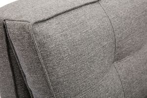 Chauffeuse 1 place convertible en tissu gris chiné SALLY