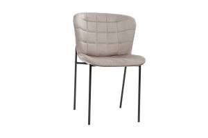 Chaises design en tissu velours taupe et métal noir (lot de 2) SAIGA