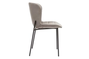 Chaises design en tissu velours taupe et métal noir (lot de 2) SAIGA