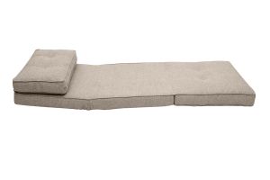 Chauffeuse 1 place convertible en tissu taupe SALLY