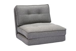 Poltrona letto singola in tessuto grigio chiné SALLY