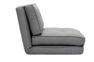 Poltrona letto singola in tessuto grigio chiné SALLY