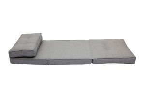 Chauffeuse 1 place convertible en tissu gris chiné SALLY