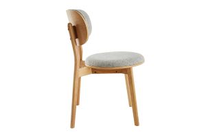 Skandinavische Stühle aus hellem Holz und grauem Stoff (2er-Set) FAUVETTE