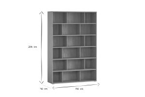Bibliothèque scandinave finition bois clair chêne L140 cm EPURE