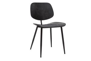 Chaises design noire en bois noir et métal (lot de 2) TOBIAS