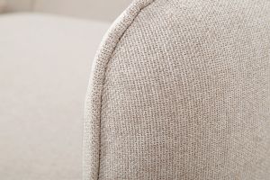 Canapé d'angle convertible réversible avec coffre 3-4 places en tissu beige et bois clair DRISS