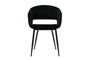Chaise design noire en tissu velours et métal PRISMA
