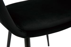 Chaise design noire en tissu velours et métal PRISMA