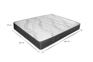 Matelas 160x200 cm avec accueil mousse à mémoire de forme 24 cm JIMY