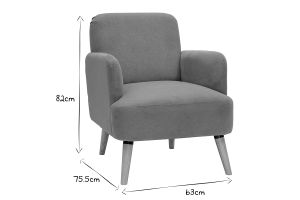 Fauteuil scandinave en tissu menthe à l'eau et bois clair ISKO