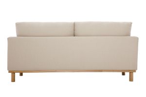 Canapé scandinave 3 places en tissu beige et bois clair HOBART
