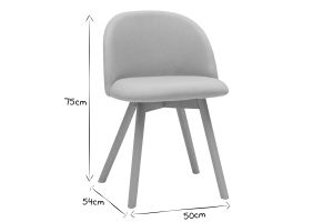 Chaises scandinaves en tissu naturel et bois clair massif (lot de 2) CELESTE