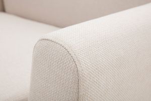 Canapé scandinave 2 places en tissu beige et bois clair PURE