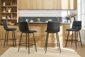 Sgabelli da bar design nero H65 cm (set di 2) MAXWELL