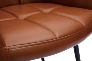 Tabourets de bar avec sièges matelassés marron et métal noir H65 cm (lot de 2) MONTERO