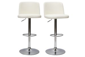 Tabourets de bar design réglables blancs (lot de 2) MONTI