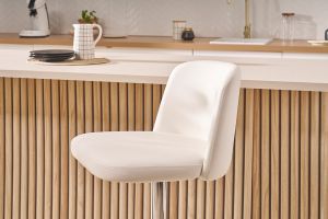 Tabourets de bar design réglables blancs (lot de 2) MONTI