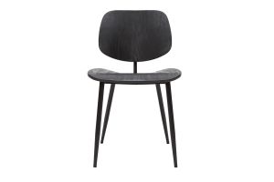 Chaises design noire en bois noir et métal (lot de 2) TOBIAS