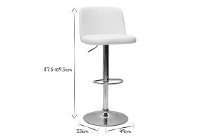 Tabourets de bar design réglables blancs (lot de 2) MONTI