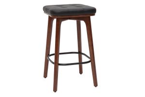 Tabourets de bar vintage noirs et bois foncé 65 cm (lot de 2) GRAMMA