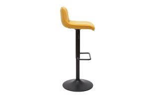 Tabourets de bar réglables pivotants 360° en tissu effet velours texturé jaune moutarde et métal (lot de 2) BOOST