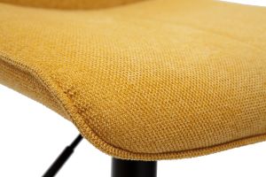 Tabourets de bar réglables pivotants 360° en tissu effet velours texturé jaune moutarde et métal (lot de 2) BOOST