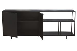 Buffet industriel en métal noir 2 portes L180 cm KARL