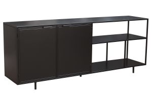 Buffet industriel en métal noir 2 portes L180 cm KARL