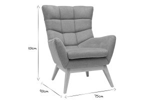 Fauteuil scandinave en tissu effet velours texturé terracotta et bois clair BRODY