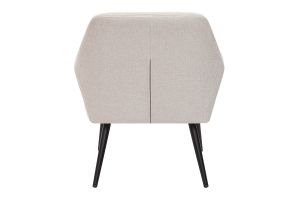 Fauteuil design en tissu effet velours texturé beige et métal noir GASTON
