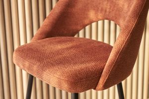 Barhocker rostbrauner Stoff mit Samteffekt H65cm (2er-Set) COSETTE