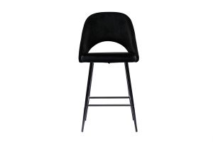 Tabourets de bar en velours noir et métal H65 cm (lot de 2) COSETTE