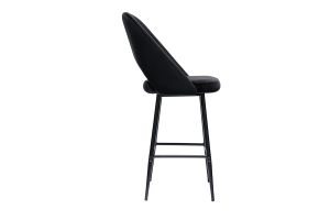 Tabourets de bar en velours noir et métal H65 cm (lot de 2) COSETTE