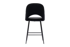 Tabourets de bar en velours noir et métal H65 cm (lot de 2) COSETTE