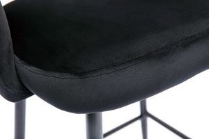 Tabourets de bar en velours noir et métal H65 cm (lot de 2) COSETTE