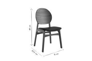 Chaises noires et bois foncé (lot de 2) ELTON