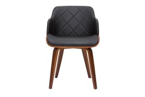 Chaise design noir et bois foncé LUCIEN