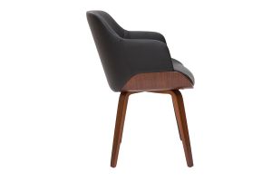 Chaise design noir et bois foncé LUCIEN