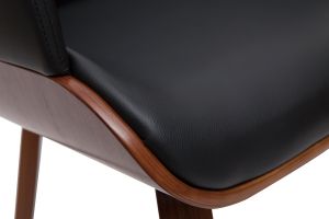 Chaise design noir et bois foncé LUCIEN