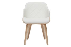 Chaise design blanc et bois clair LUCIEN