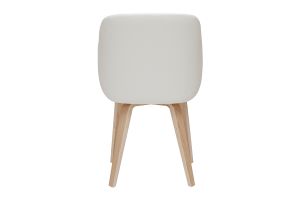 Chaise design blanc et bois clair LUCIEN