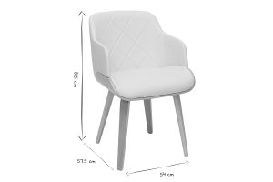 Chaise design blanc et bois clair LUCIEN
