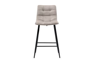 Tabourets de bar design en velours taupe H65 cm (lot de 2) MAXWELL