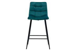 Tabourets de bar design en velours bleu pétrole H65 cm (lot de 2) MAXWELL