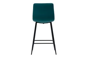 Tabourets de bar design en velours bleu pétrole H65 cm (lot de 2) MAXWELL