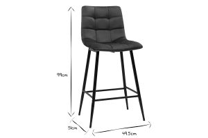 Tabourets de bar design en velours bleu pétrole H65 cm (lot de 2) MAXWELL