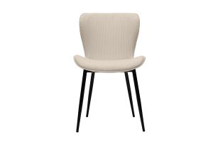 Chaises design en tissu velours côtelé beige et métal noir (lot de 2) ADDICT