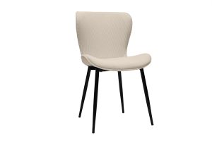 Chaises design en tissu velours côtelé beige et métal noir (lot de 2) ADDICT